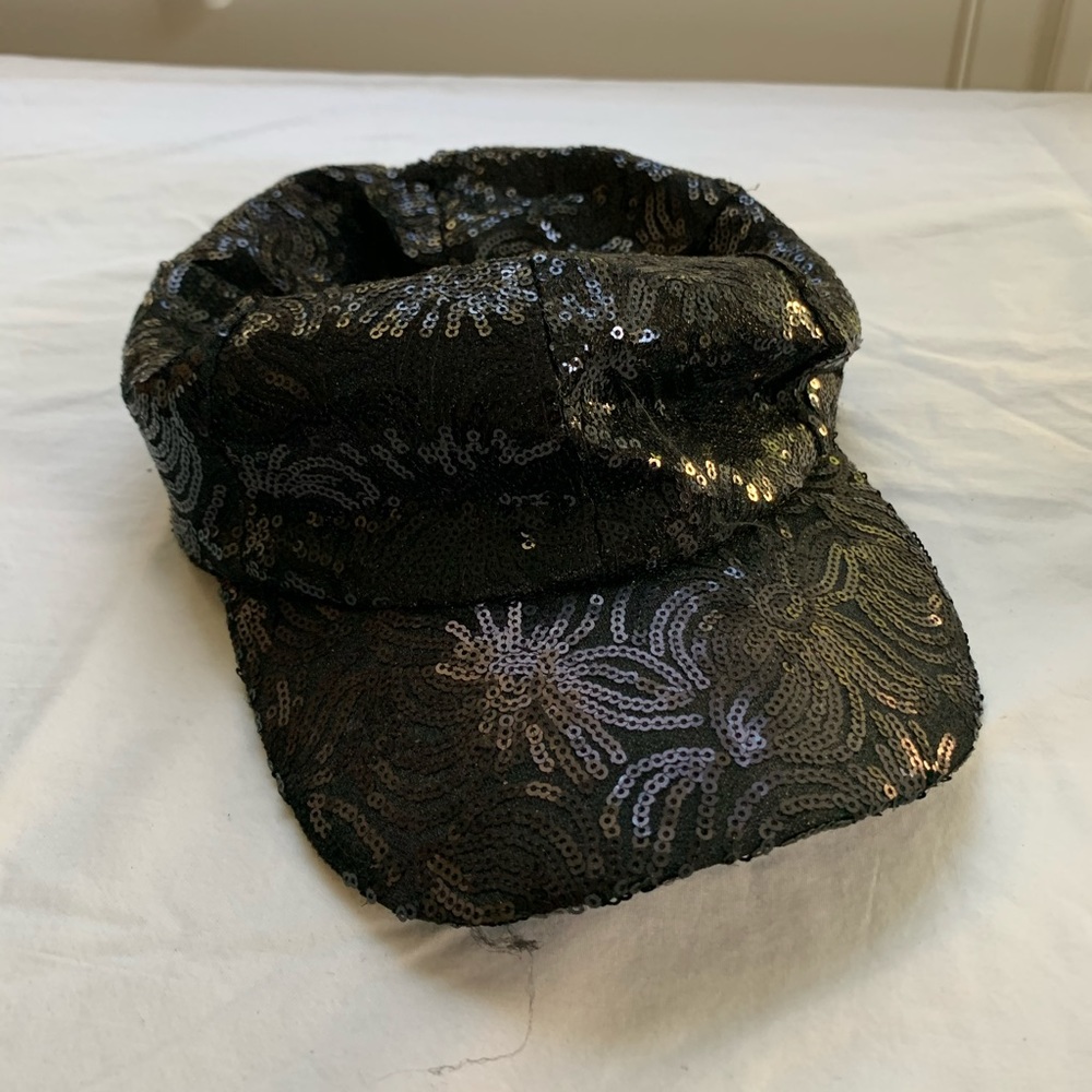 Black sequin hat